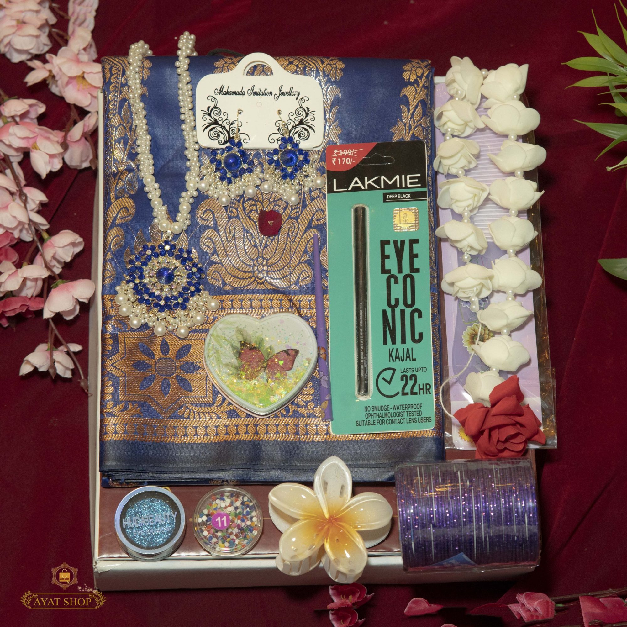 navy blue প্রিমিয়াম কাতান শাড়ি 💝✨